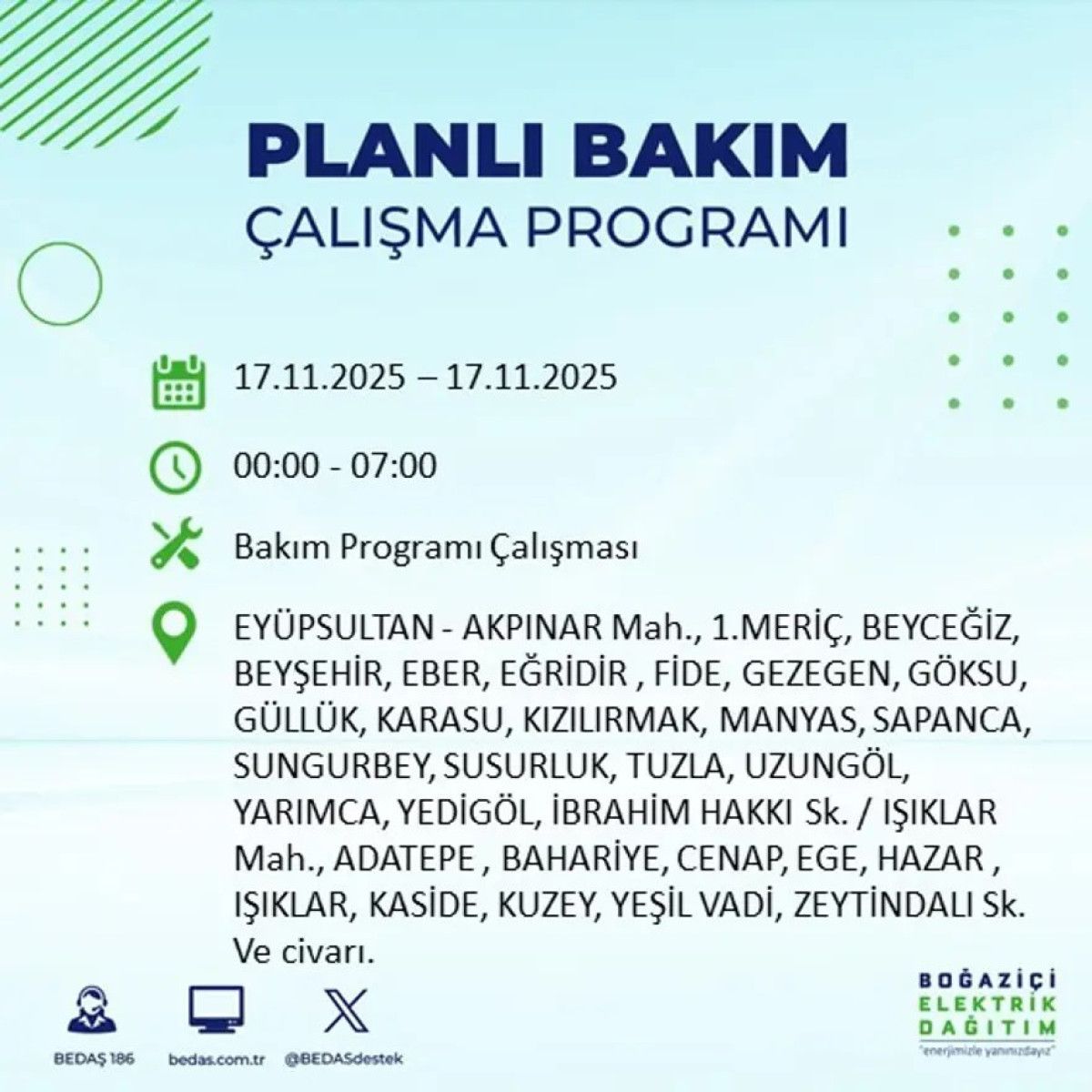 17 Kasım 2025: İstanbul’un Bazı Bölgelerinde Planlı Elektrik Kesintileri ve Detayları