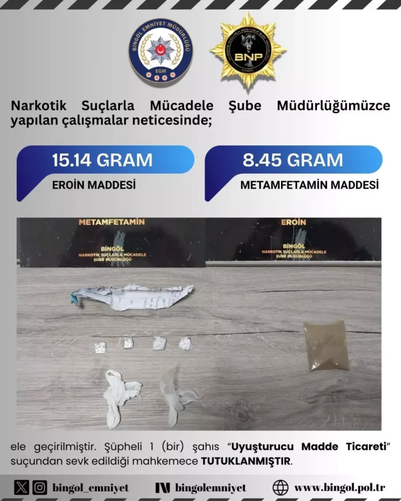 Bingöl’de Uyuşturucu Operasyonu: Tutuklama