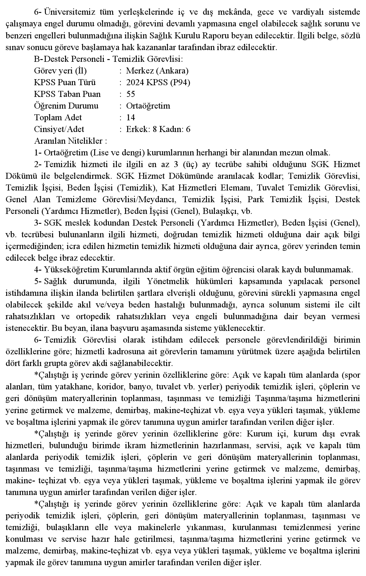 OMETU Sözleşmeli Personel İlanı – 2 Katına Kadar Adaydan Sözlü Sınavla Yerleştirme