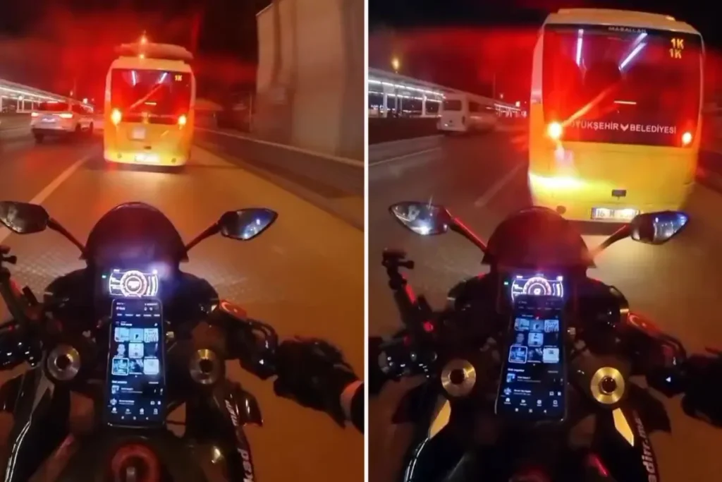 “Allahım Sana Geliyorum” Diyen Motosikletlinin Kaza Anı Kamerada: Şok Anların Görüntüleri