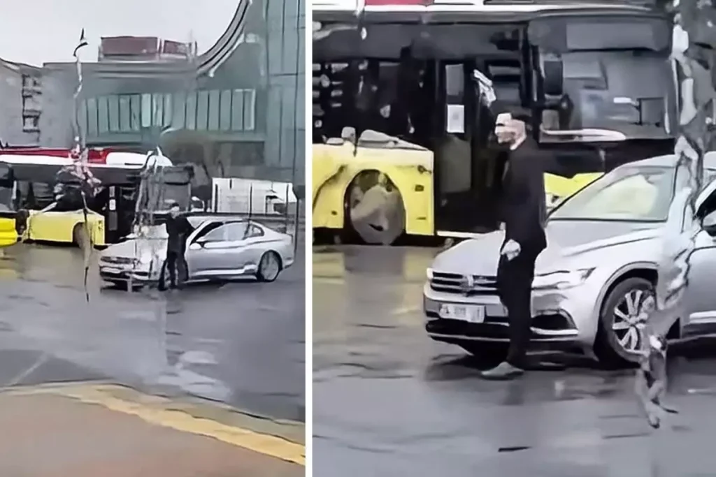 Otobüs durağında havaya ateş açtı, bir de arkadaşına kayıt aldırdı