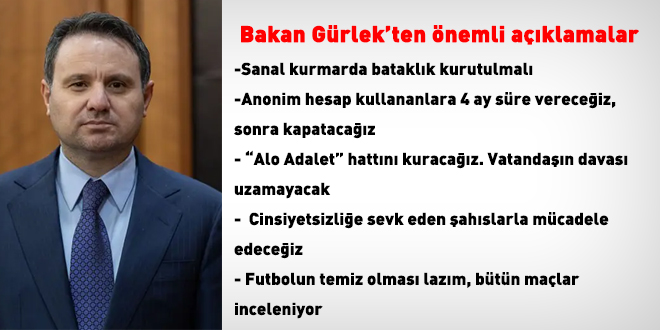 Bakan Gürlek: Sanal kumarda bataklığı kurutacağız