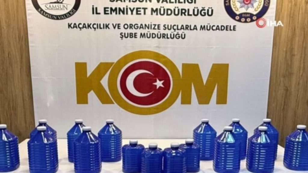 Samsun’da uydurma alkol operasyonu: 70 litre etil alkol ele geçirildi