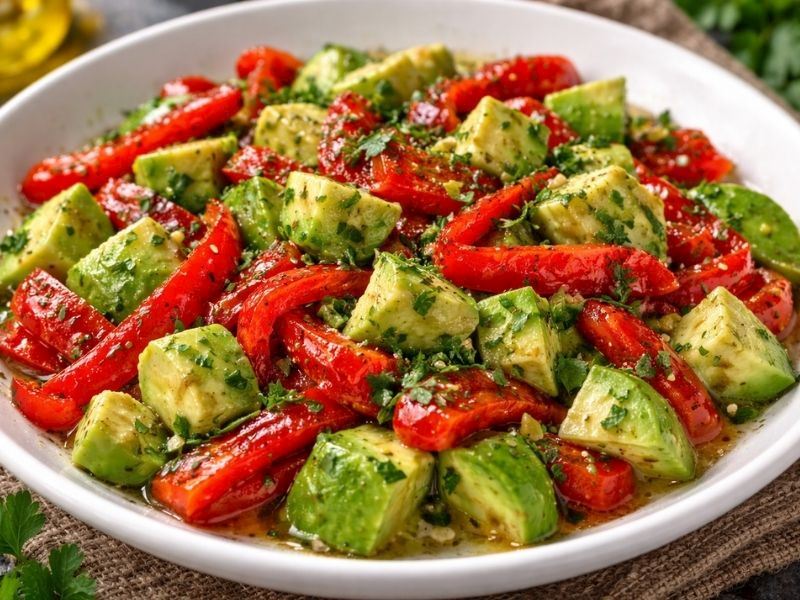 Avokadolu Köz Biber Salatası Tanımı